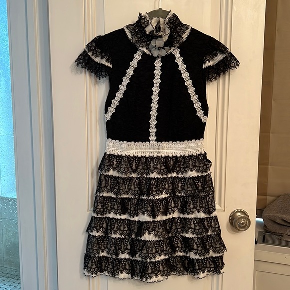 Alice + Olivia Dresses & Skirts - Alice and Olivia Cyra Ruffle-Trim Mini Dress